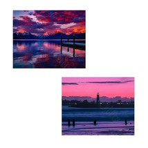 Mountains And Sea- 2 Print Set- 8 X 10&quot; Prints Wall Art- Ready To Frame Home And - $38.96