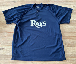 Vintage Rays Champro Blue Mesh Henley Baseball Jersey #2 2XL - £28.24 GBP