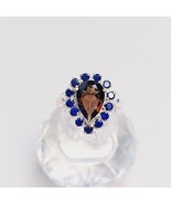 smoky quartz Lab Created ring 925 sterling silver pear cut smoky quartz ... - £49.54 GBP