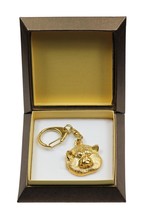 NEW, Akita Inu, millesimal fineness 999, dog keyring, in casket, keychain - £60.75 GBP