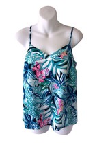 Lilly Pulitzer Tank Top Blue Abstract Camisole V Neck X Small EUC - £47.63 GBP