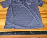 Dallas Cowboys Authentic Polo Shirt L Gray &amp; Blue Striped - Star Logo - $17.33