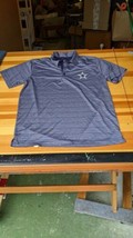 Dallas Cowboys Authentic Polo Shirt L Gray &amp; Blue Striped - Star Logo - £12.38 GBP