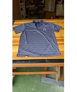 Dallas Cowboys Authentic Polo Shirt L Gray &amp; Blue Striped - Star Logo - $15.75