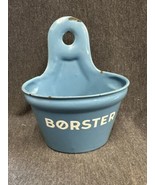 Rare Danish blue Vintage Antique Tin Wall Brush Holder BORSTER - $77.22
