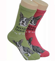 Boston Terrier Dog Socks Novelty Dress Casual SOX Puppy Pet Foozys 2 Pair 9-11  - £7.82 GBP