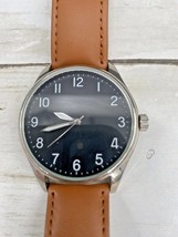 Men&#39;s Classic Style Tan Faux Leather Strap Watch FMDJO0124 Japan New Battery - £13.44 GBP