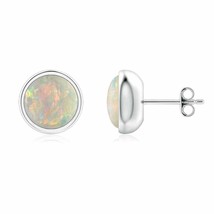 ANGARA 7mm Natural Opal Solitaire Stud Earrings in Sterling Silver for Women - £266.95 GBP+