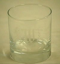 Vintage Clear Glass Whiskey Old Fashion Rocks Glass Engraved W Loral Lea... - $14.84