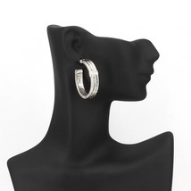 Vintage Ralph Lauren Silver Plated 1-1/4&quot; Hoop Earrings - £23.76 GBP