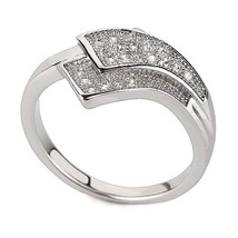 Wedding Ring Jewelry Made with Genuine Zircon Crystals From Austria 4 Multi Size - £6.66 GBP