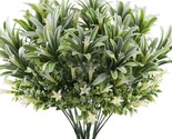 Gtidea 4Pcs.Artificial Plastic Flowers Plants Fake Shrubs Faux Morning G... - £21.45 GBP