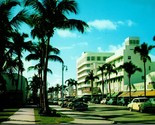 Miami Beach Florida FL Fabulous Lincoln Road Street View Cars Postcard 1957 - $11.71