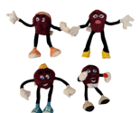 Lot of Four (4) CALIFORNIA RAISINSS Applause Bendy Plush Figures 1988 5.... - $11.48