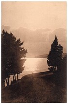 Moonlight Over A Lake Black And White Postcard - £6.83 GBP