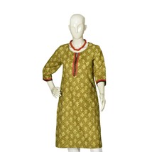 Srishti M-97cm 100%  Cotton Kurta with Floral Print(Shades of Green))/FR... - $20.46
