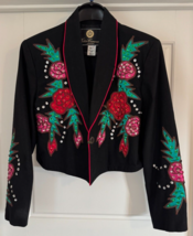 VTGE Victor Camarena Cropped Jacket, Floral Appliqued, Art-Wear Western,... - $160.19