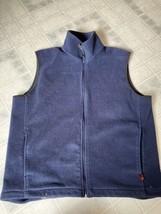 WOOLRICH Fleece Vest Men&#39;s M Medium Navy Blue Andes 100% Polyester - £18.20 GBP