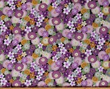 Cotton Purple Flowers Japanese Floral Metallic Fabric Print by the Yard ... - $14.95