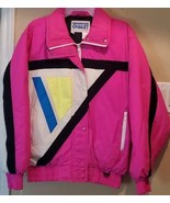 Retro Chalet Ski Wear Jacket Women&#39;s size Small Duck Down Fill-Pink Ranger - £78.43 GBP