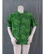 Vintage Hawaiian Shirt - Green leaf Tribal Pattern Maker Unknown - Men&#39;s... - $49.00