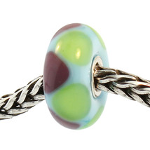 Authentic Trollbeads Glass 61367 Green/Purple Triangles RETIRED - £10.62 GBP