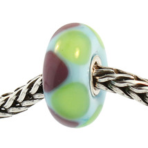 Authentic Trollbeads Glass 61367 Green/Purple Triangles RETIRED - £10.17 GBP