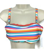 NWT Raisins Womens Reversible Bandeau Bikini Top Size XL Multicolor Striped - £19.75 GBP