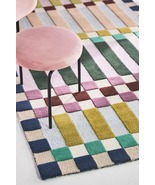 Hand-Tufted Wool Area Rug, Hoxton Design, Geometric, Multi-Color, Modern... - $191.00+