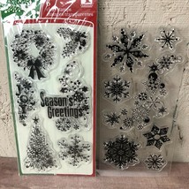 Inkadinkado Christmas Tree &amp; Snowflake Seasons Greetings Wreath Tree Sno... - £6.93 GBP