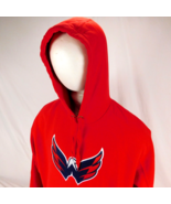 Washington Capitals Majastic Men Red Hoodie Pullover Weagle Felt Patch S... - £28.19 GBP