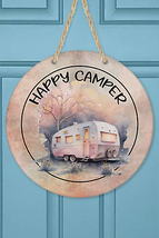 Happy Camper Mdf Wall Sign And Door Hanger - £22.29 GBP