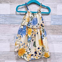 Old Navy Ruffle Swing Cami Dress Yellow Floral Cotton Blend Toddler Girl 2T - £11.60 GBP