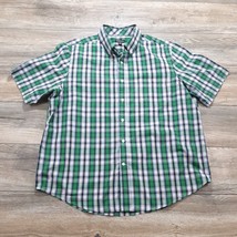George Short Sleeve Shirt Mens XL 46-48 Business Button Up Casual Office Green - £10.32 GBP