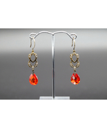 Jewdi Red Cubic Zirconia Crystal Handmade Earrings (FAEG019) - $39.99