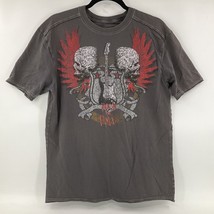 Cremieux Mens M Short Sleeve TShirt Gray Red Rock N Roll Graphic Band - $12.86