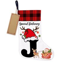 TSUYAWU Letter J Christmas Stocking Holiday Decoration 18x12 Inch - $3.45 TSUYAWU Letter J Christmas Stocking Holiday Decoration 18x12 Inch - $3.45