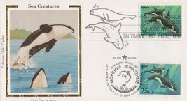 ZAYIX US Colorano &#39;Silk&#39; FDC 2508-11 Sea Life with Russian Stamps &amp; Dual Cancel - £39.46 GBP