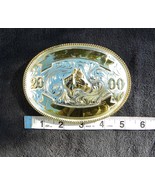Vintage 2000 JUSTIN Mexico Trophy Buckle BIG oval Silver WESTERN fits 1.... - €38,31 EUR
