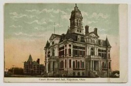 Napoleon,Ohio Court House &amp; Jail Postcard Posted 1909 - £10.33 GBP