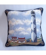 Lighthouse Pillow Nautical Sailboat Needlepoint cross stitch throw toss ... - $418.15 MXN