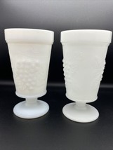 Vintage White Milk Glass Iced Tea Goblet Set Of 2 By Big Top Crystal EUC - £9.33 GBP