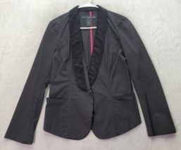 Calvin Klein Blazer Jacket Womens M Black Velvet Collar Single Breasted 1 Button - £20.70 GBP