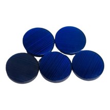 Lot 5 Buttons Vintage Iridescent Dark Blue 11 mm Diameter Shank - $4.75