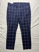 NWT Gap Slim City Ankle Pants Women’s 12R Navy White Windowpane Check Plaid - $25.00