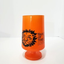 Vtg Zodiac &quot;Leo&quot; Sign of The Lion 32 oz. Glass Goblet Orange (July 23- Aug 22) - $18.69