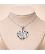 Stamped 925 Sterling Silver Heart Pendant Necklace - Box Chain - $51.23