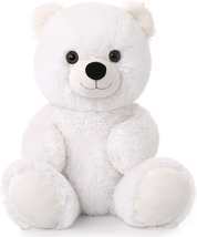 Teddy Bear Stuffed Animals 18Inch, White Teddy Bear Plush Toy Valentin - £43.93 GBP