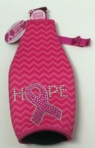 Novelty Breast Cancer Awareness Foam Neoprene Bottle Insulator W/Bottle Opener - £9.46 GBP