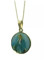 Virgin Mary of Grace medal Pendants &amp; Necklaces 14k gold plated Stainles... - £10.10 GBP